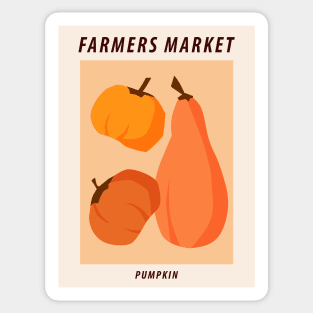 Farmers market, Pumpkin, Posters aesthetic, Cottagecore decor, Exhibition poster, Food art, Autumn decor Sticker